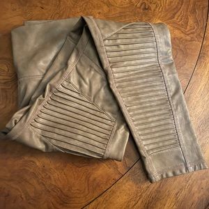 7 For All Mankind Tan Faux Leather Leggings